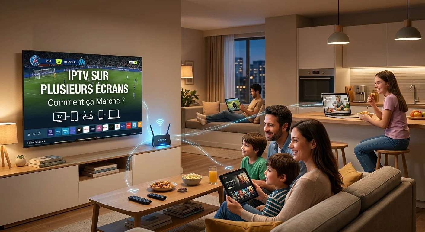 IPTV sur plusieurs écrans — regarder en simultané sur télévision, tablette et mobile