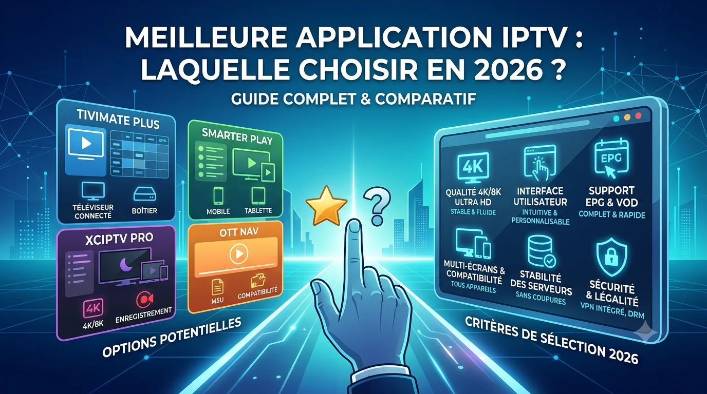 Meilleure application IPTV — choisir l'app IPTV compatible pour regarder en 4K sans coupure
