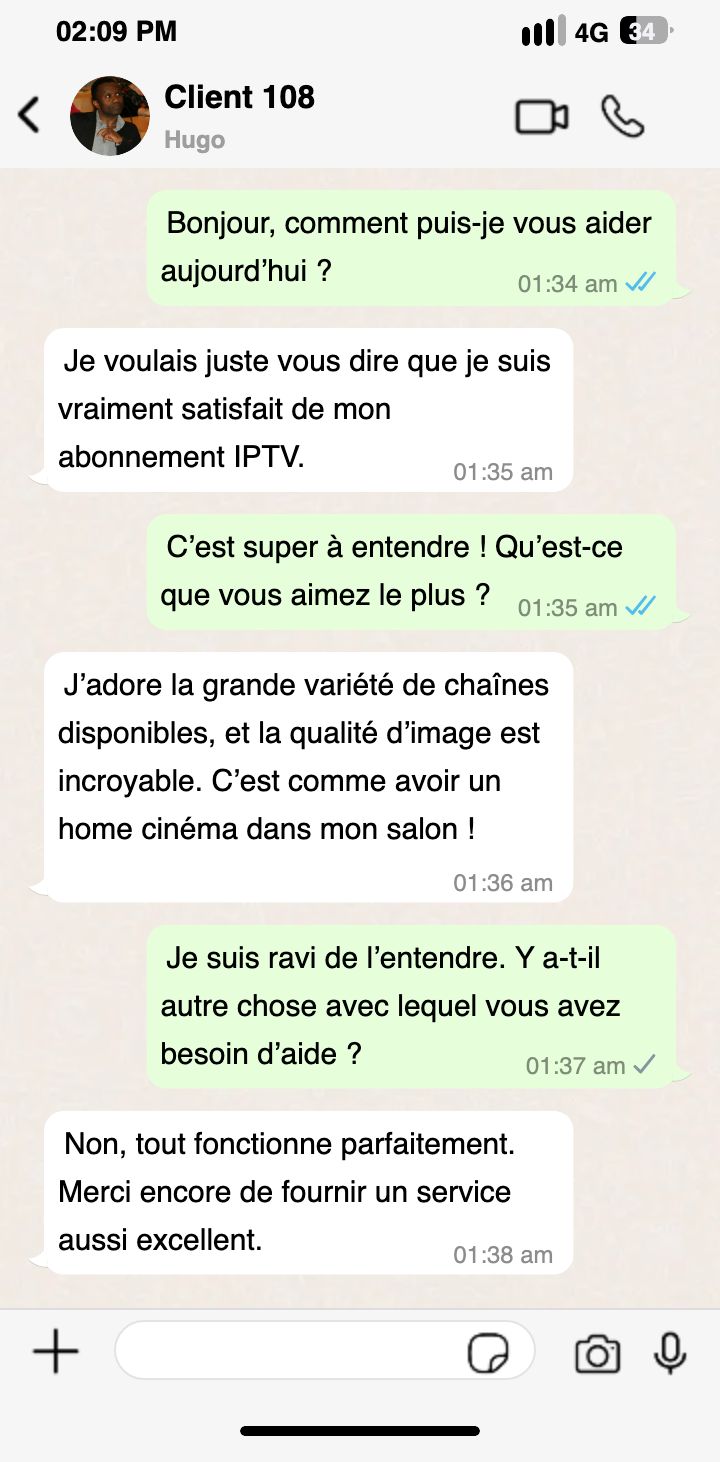 iptv 10 Client heureux utilisant le Meilleur IPTV sur Smart TV
